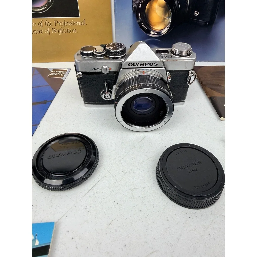 Olympus OM-2n 35mm Film Camera w/ Lens Lot BX